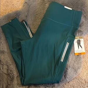 Teal Leggings with Zipper Pockets